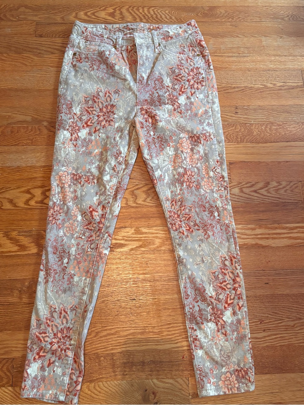 Floral Print Seven7 Skinny Corduroy Pants